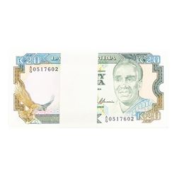 Pack of (99) Zambia 20 Kawacha Uncirculated Notes