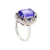 Image 3 : 14KT White Gold 5.49 ctw Tanzanite, Sapphire, and Diamond Ring