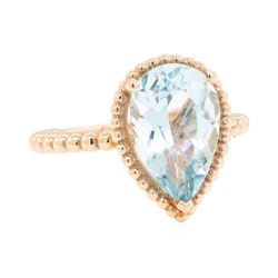 14KT Rose Gold 3.12 ctw Aquamarine Solitaire Ring
