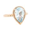 Image 1 : 14KT Rose Gold 3.12 ctw Aquamarine Solitaire Ring