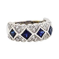 18KT White Gold 1.50 ctw Sapphire and Diamond Ring
