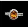 Image 1 : 14KT White Gold 2.78 ctw Mandarin Spessartite and Diamond Ring