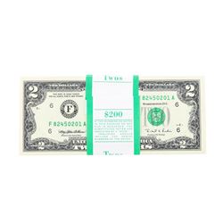 Pack of (100) 1995 $2 Federal Reserve Notes