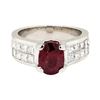 Image 2 : Platinum 2.10 ctw Ruby and Diamond Ring