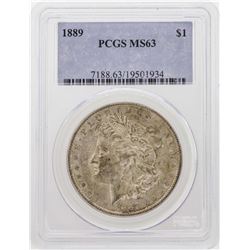 1889 $1 Morgan Silver Dollar Coin PCGS MS63