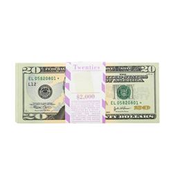 Pack of (100) Consecutive 2004 $20 Federal Reserve STAR Notes Uncirculated