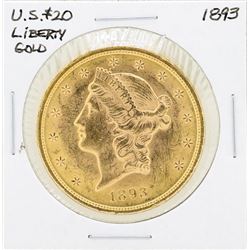 1893 $20 Liberty Head Double Eagle Gold Coin