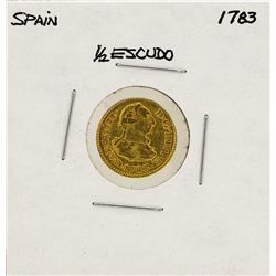 1783 Charles III Spanish 1/2 Escudos Gold Coin