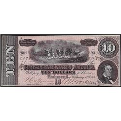 1864 $10 Confederate States of America Note