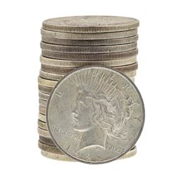 Lot of (20) 1922 $1 Peace Silver Dollar Coins - Circulated
