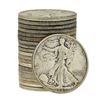 Image 1 : Roll of (20) Assorted Date Walking Liberty Half Dollar Coins Circulated