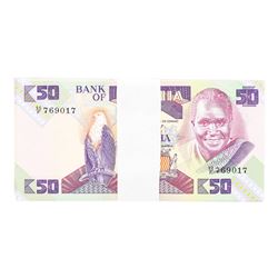 Pack of (100) Zambia 50 Kawacha Uncirculated Notes