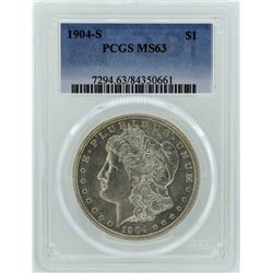 1904-S $1 Morgan Silver Dollar Coin PCGS MS63