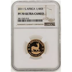 2011 South Africa 1/4 Krugerrand Gold Coin NGC PF70 Ultra Cameo