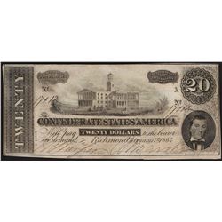 1864 $20 Confederate States of America Note