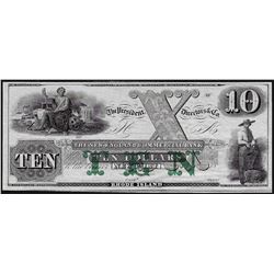 1800's $10 The New England Commercial Bank New Port Obsolete Bank Note