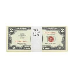 Lot of (100) 1963 $2 Legal Tender Notes