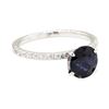 Image 1 : 14KT White Gold 2.14 ctw Sapphire and Diamond Ring