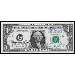 1974 $1 Federal Reserve Note Dual Courtesy Autographs