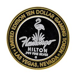 .999 Silver Flamingo Hilton $10 Casino Limited Edition Gaming Token