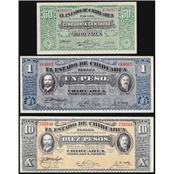 Lot of (3) Miscelaneous El Estado De Chihuahua Mexico Notes