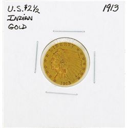1913 $2 1/2 Indian Head Quarter Eagle Gold Coin