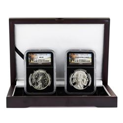 Set of 2001P & D $1 American Buffalo Silver Coins NGC MS69 & PF69 Ultra Cameo