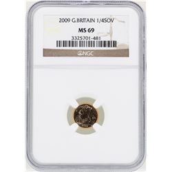 2009 Great Britain 1/4 Sovereign Gold Coin NGC MS69