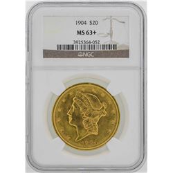 1904 $20 Liberty Head Double Eagle Gold Coin NGC MS63+