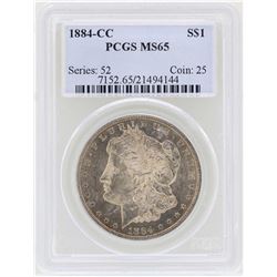 1884-CC $1 Morgan Silver Dollar Coin PCGS MS65