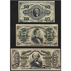 Set of March 3, 1863 10/25/50 Cent 3rd Issue Fractional Notes