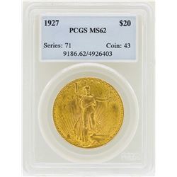 1927 $20 St. Gaudens Double Eagle Gold Coin PCGS MS62