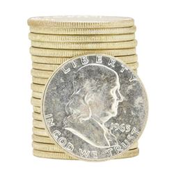Roll of (20) 1963 Brilliant Uncirculated Franklin Half Dollar Silver Coins