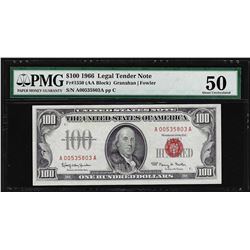 1966 $100 Legal Tender Note Fr.1550 PMG About Uncirculated 50