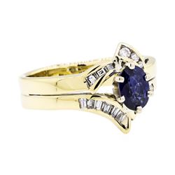14KT Yellow Gold 1.01 ctw Sapphire and Diamond Ring