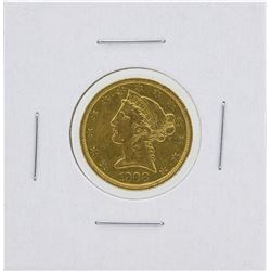 1908 $5 Liberty Head Half Eagle Gold Coin