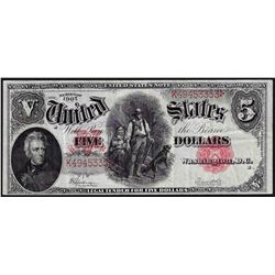 1907 $5 Woodchopper Legal Tender Note