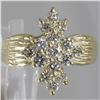 Image 1 : 14KT Yellow Gold 1.00 ctw Diamond Cluster Ring