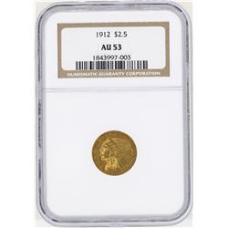 1912 $2 1/2 Indian Head Quarter Eagle Gold Coin NGC AU53