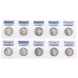 Lot of (10) 1884-O $1 Morgan Silver Dollar Coins PCGS MS63