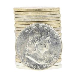 Roll of (20) 1963 Brilliant Uncirculated Franklin Half Dollar Silver Coins
