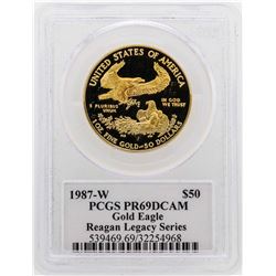 1987-W $50 American Gold Eagle Proof Coin PCGS PR69DCAM