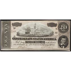 1864 $20 Confederate States of America Note