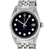 Image 1 : Rolex Mens Stainless Steel Black Diamond Datejust Wristwatch
