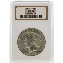 1923 $1 Peace Silver Dollar Coin NGC MS65