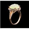 Image 4 : 14KT Rose Gold 4.20 ctw Opal and Diamond Ring