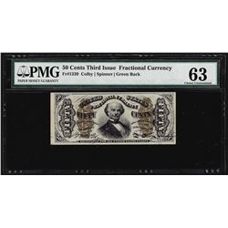 March 3, 1863 Fifty Cents Third Issue Fractional Note PMG Choice Uncirculated 63