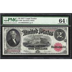 1917 $2 Legal Tender Note Fr.60 PMG Choice Uncirculated 64EPQ