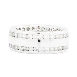 14KT White Gold Ladies 2.10 ctw Diamond Double Eternity Ring