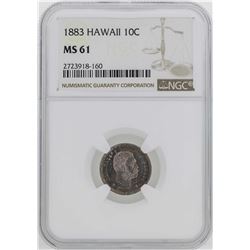 1883 Kingdom of Hawaii Dime Coin NGC MS61